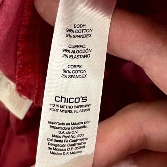 Chicos Dark Salmon Pink Khaki Pants Ladies Size 2 - Picture 7 of 10